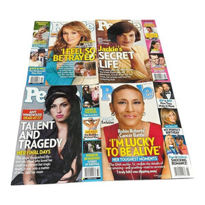 People Magazine Lot 4 Issues Amy Winehouse Jackie Robin Roberts Color Softcover